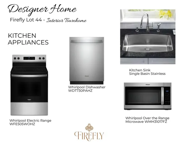 Lot 44 Townhome interior Selections