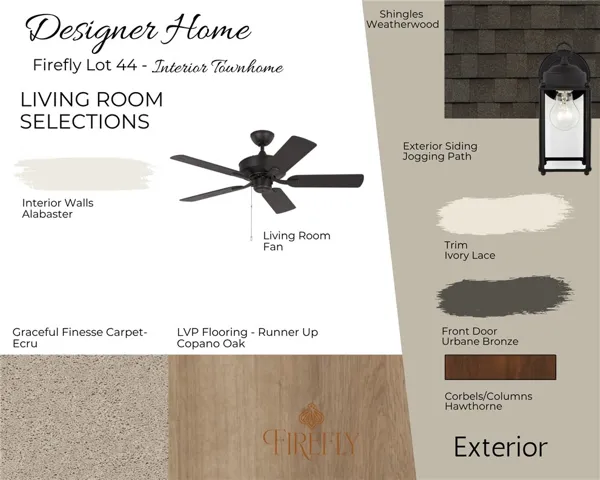 Lot 44 Townhome interior Selections
