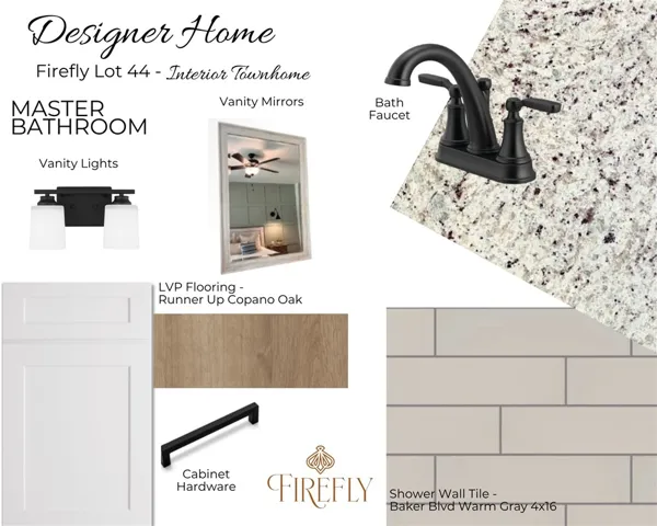 Lot 44 Townhome interior Selections