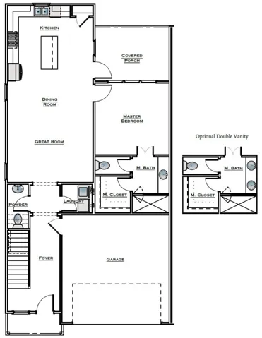 Auburn Farms Townhome Lot 42 - Eden A - First Floor - All plans, pricing and specifications are subject to change without notice.