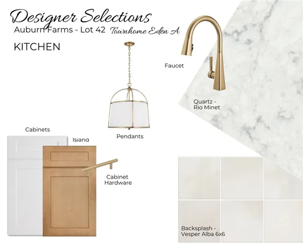 Auburn Farms Lot 42 - Kitchen Selections - All plans, pricing and specifications are subject to change without notice.