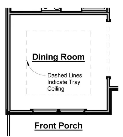Tray Ceiling in Dining Room