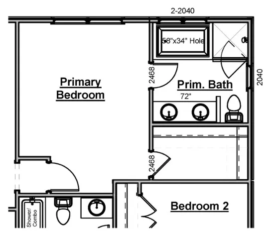 Primary Bath Tub Option