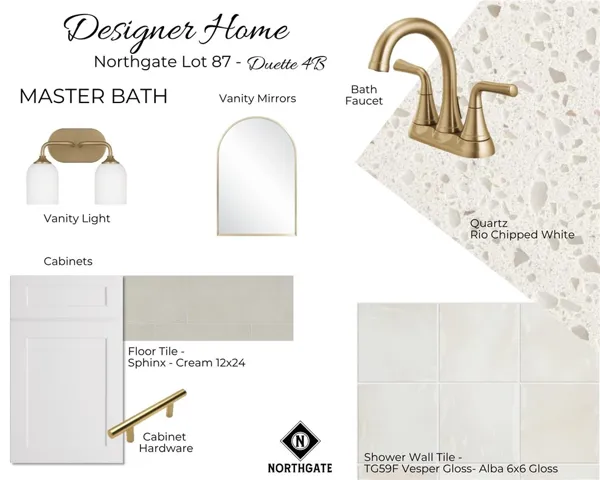 Designer Selections for Northgate Lot 87 - All plans, pricing and specifications are subject to change without notice.