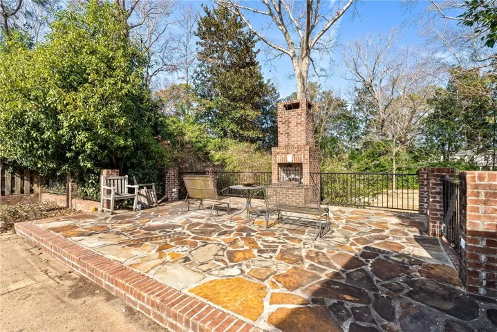 Backyard fire pit area