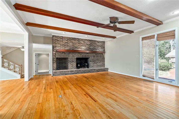 Family room with fireplace