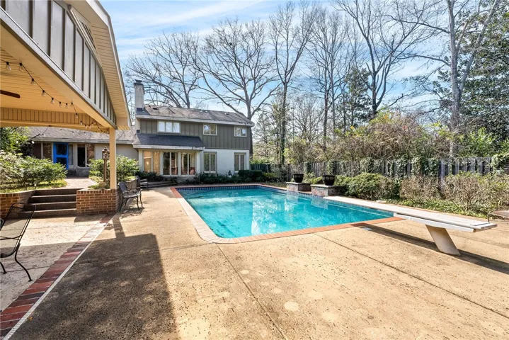 Pool with diving board