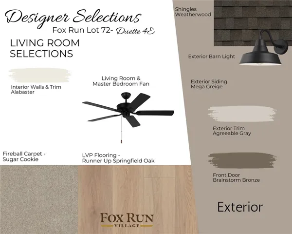 The Duette 4E on lot 72 by Holland Homes LLC. All plans, pricing, and specifications are subject to change without notice.