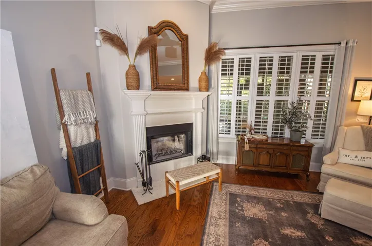 woodburning fireplace adds to ambiance