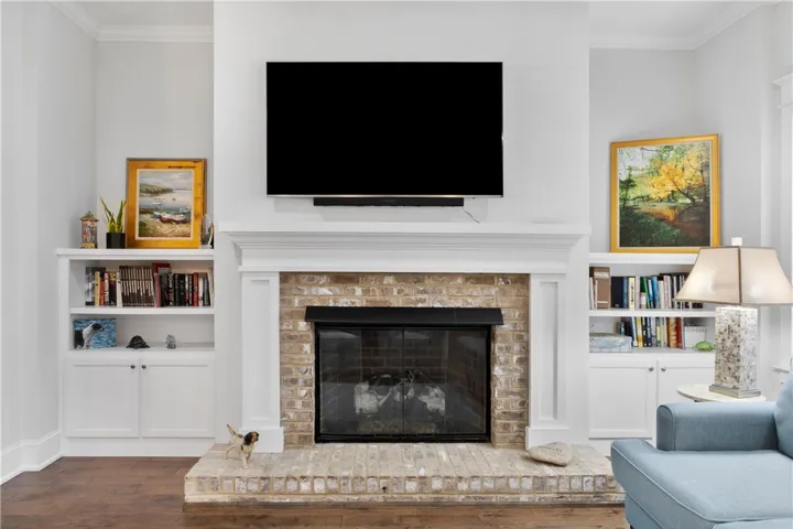Gas Fireplace and Built-in Shelves