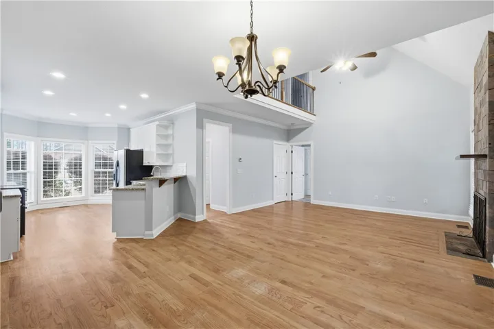 Additional dining space positioned between the kitchen and living area.
