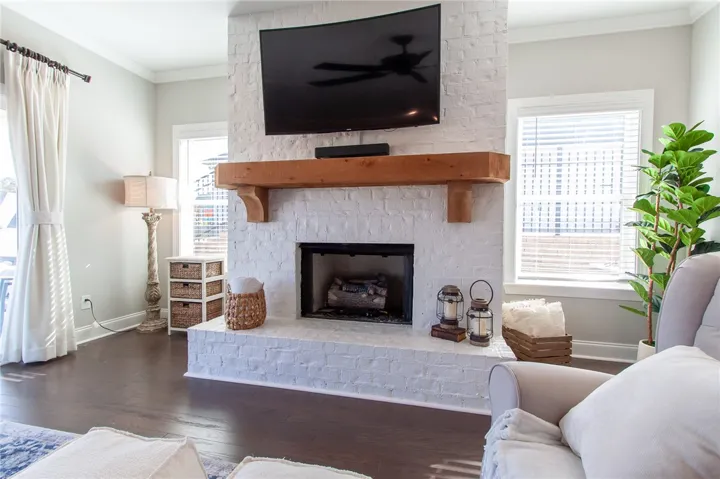 Brick Fireplace with Gas Logs
