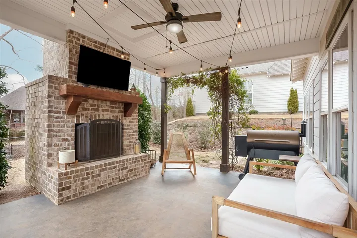 Back Patio with Wood Burning Fireplace