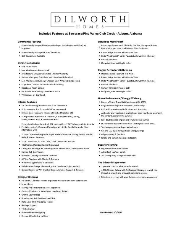 This document outlines an array of comprehensive features for a distinguished residence.