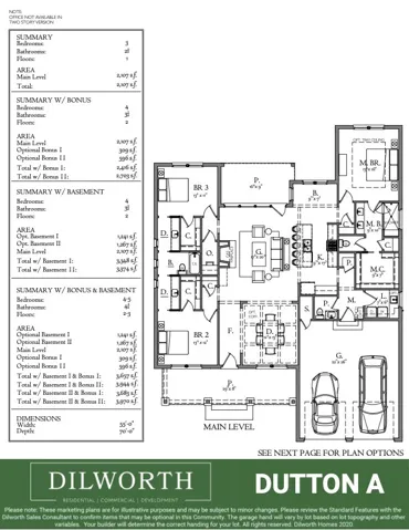 Explore this thoughtfully designed main level floor plan, offering versatile living spaces and functional layouts.