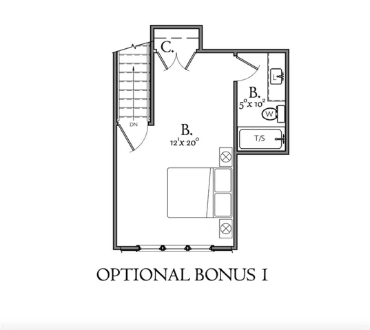 Explore the flexible layout of this bonus space, complete with a dedicated bathroom and closet storage.