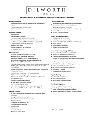 This document outlines an array of comprehensive features for a distinguished residence.
