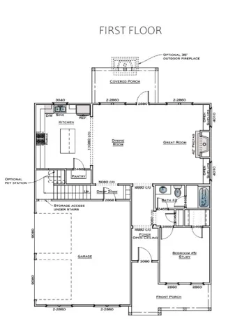 The Hayes B - First Floor - All plans, pricing, and specifications are subject to change without notice.