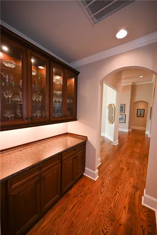 Lighted display cabinetry.