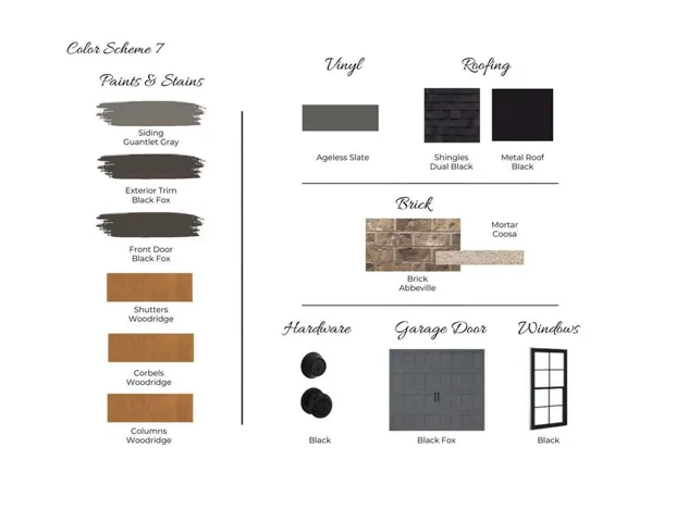 Auburn Farms Lot 15 Exterior Color Scheme 7 - All plans, pricing, and specifications are subject to change without notice.