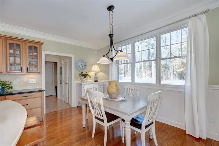 There are two dining areas and this is the breakfast area in kitchen