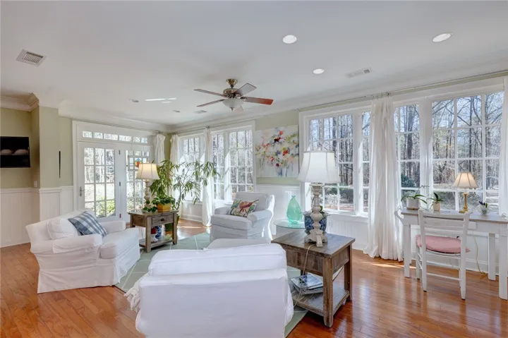 Living room view of sunroom