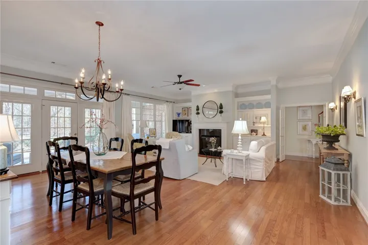 Corner view of dining room and living room
