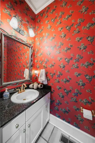 One of 2 half baths on main floor.