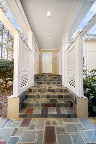 Steps into the house from garage.