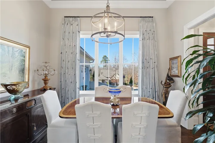 The dining room establishes a refined first impression for the rest of the home.