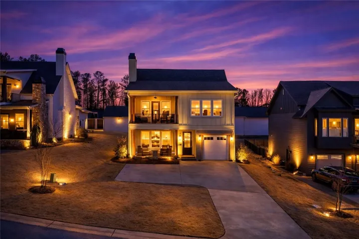 AI version of twilight exterior elevation
