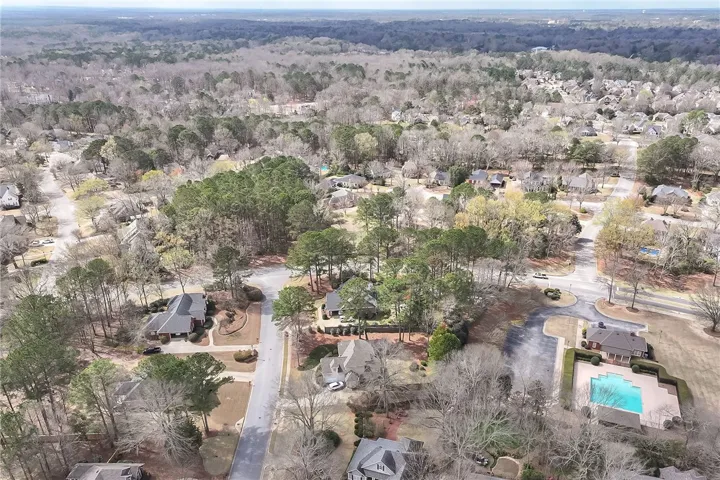 Aerial view of subdivision