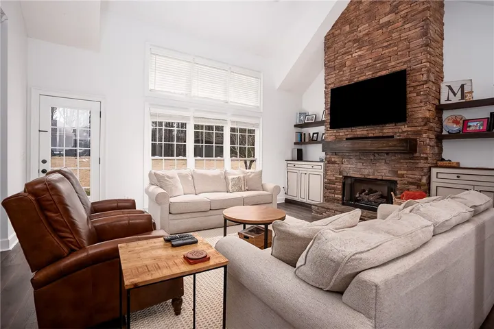 Living room with fireplace
