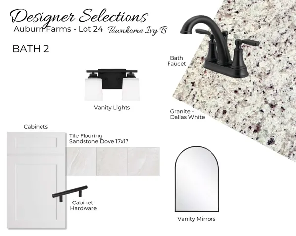 Auburn Farms Townhome Unit 24 - Bathroom 2 Selections
