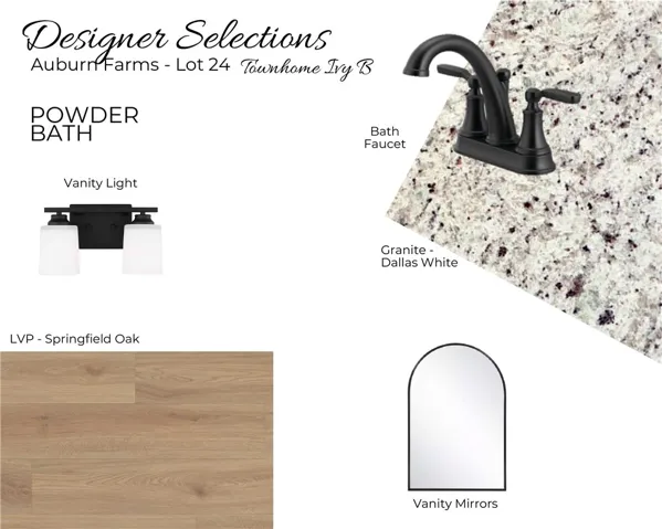 Auburn Farms Townhome Unit 24 - Powder Bath Selections