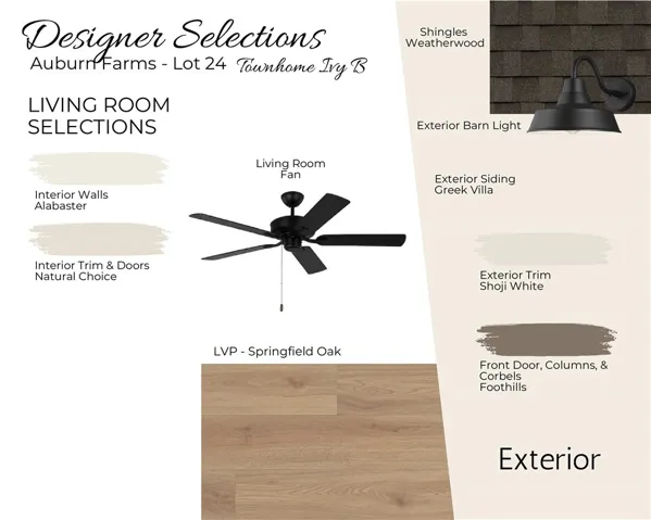 Auburn Farms Townhome Unit 24 - Living Room Selections