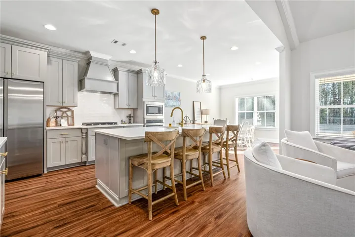 Open concept kitchen with large island