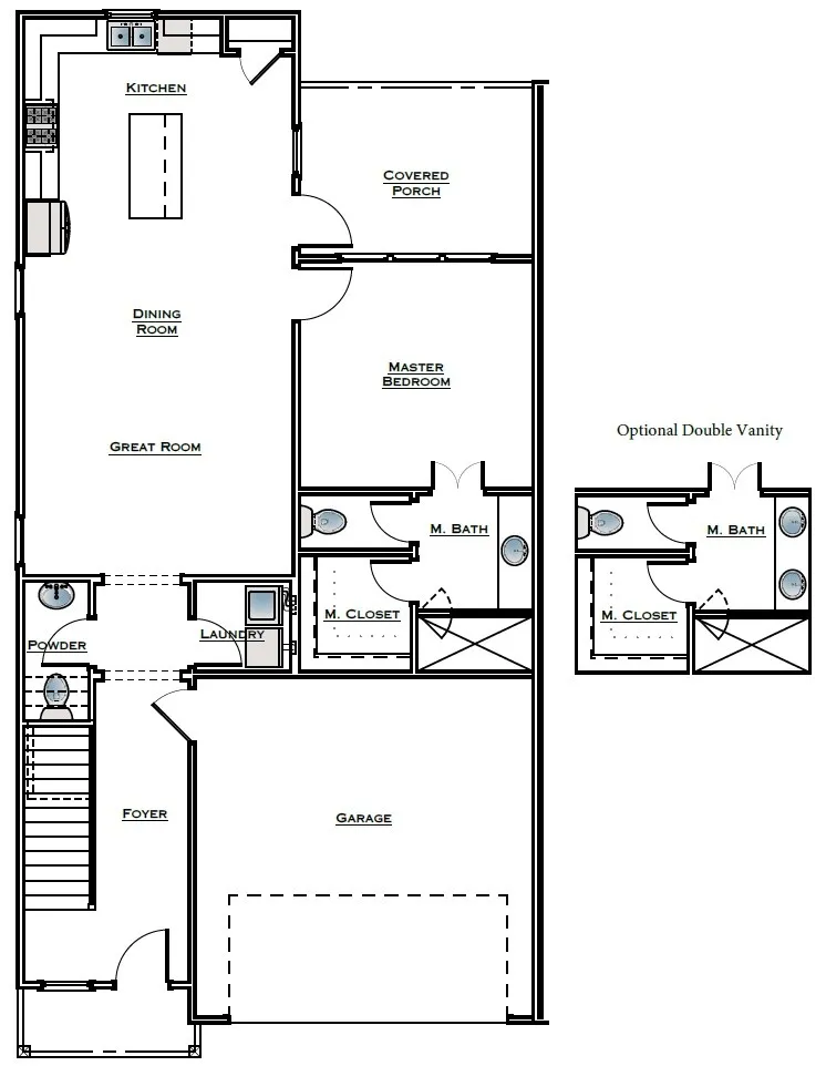 Auburn Farms Townhome Lot 26 - Eden A - First Floor - All plans, pricing and specifications are subject to change without notice.