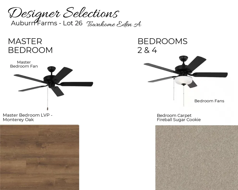 Auburn Farms Townhome Unit 26 - Primary bedroom selections!