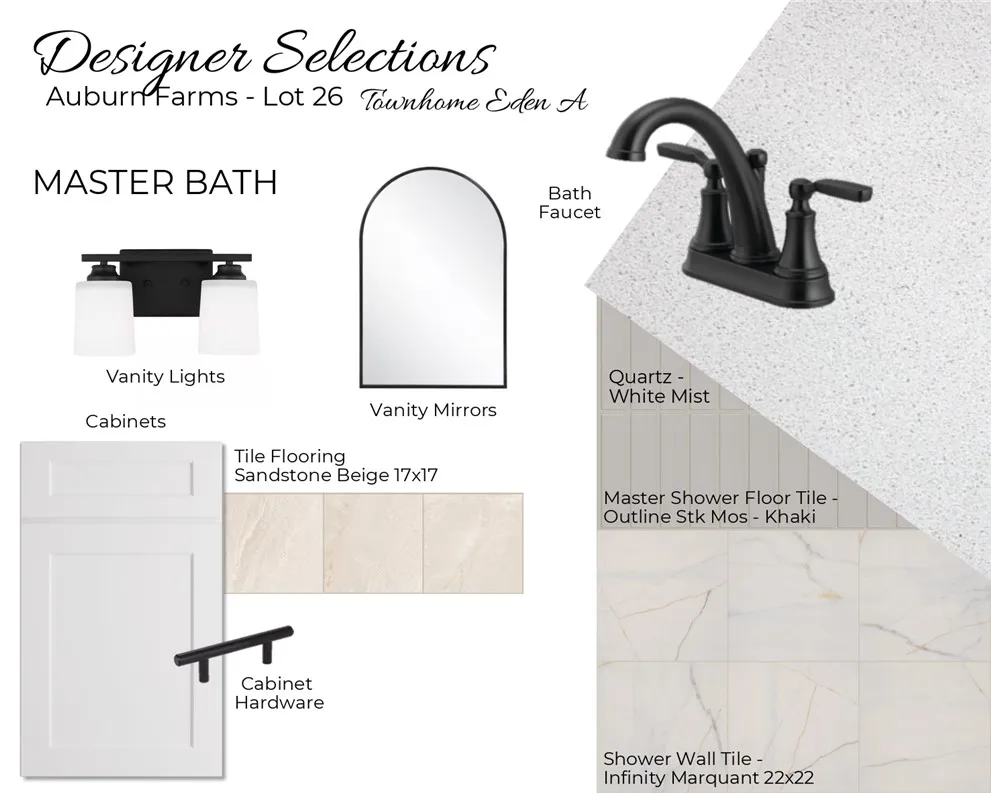 Auburn Farms Townhome Unit 26 - Primary bathroom selections!