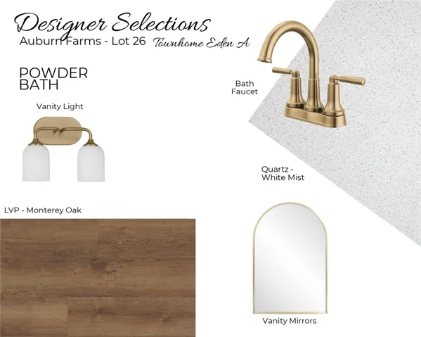 Auburn Farms Townhome Unit 26 - Powder Bath selections!