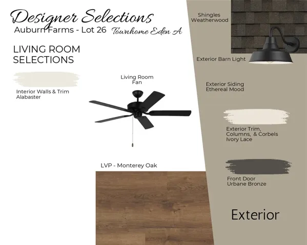 Auburn Farms Townhome Unit 26 - Living Room selections!