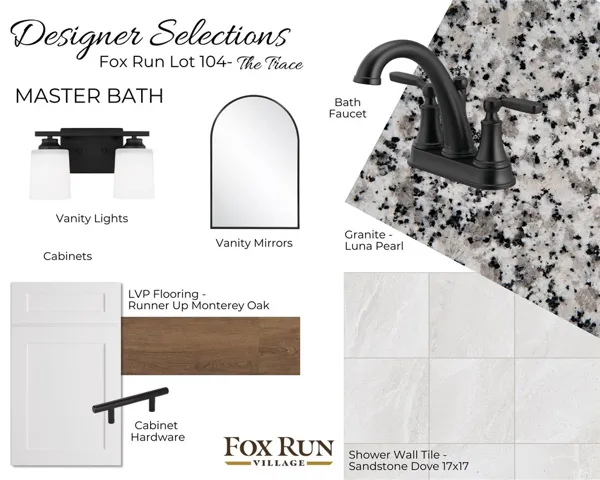 The Trace plan by Holland Homes LLC on lot 104. All plans, pricing, and specifications are subject to change without notice.