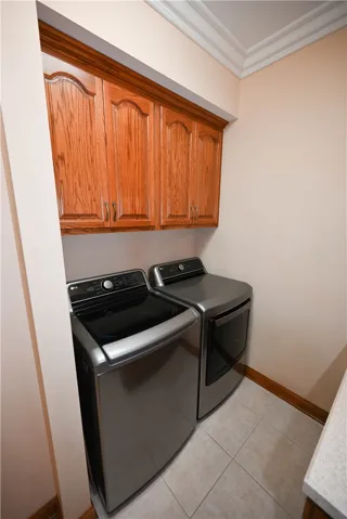 Laundry room with cabinets & sink