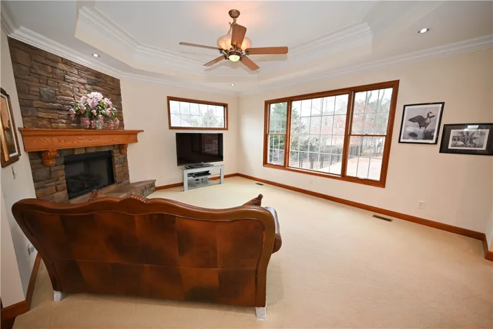 Living room over looks the back yard