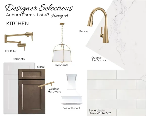 Auburn Farms Lot 47 - Designer Selections - Kitchen Selections - All plans, pricing and specifications are subject to change without notice.