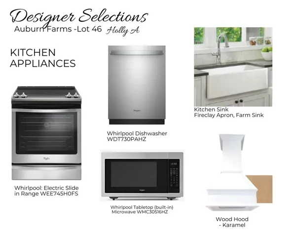 Auburn Farms Lot 46 - Designer Selections - Kitchen Selections - All plans, pricing, and specifications are subject to change without notice.