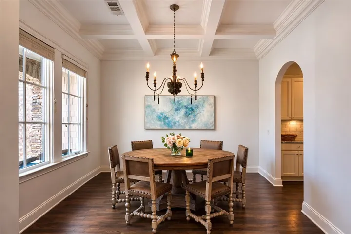 Dining Room with Coffered Ceiling