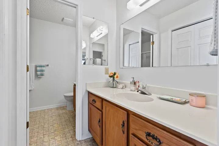Main bathroom with pocket doors