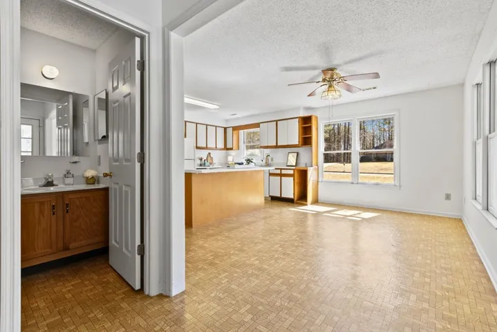 Half bath & dining area